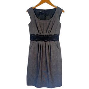 ALYX Gray Sleeveless Lace Waistband Sheath Cocktail Dressy Dress Size 4